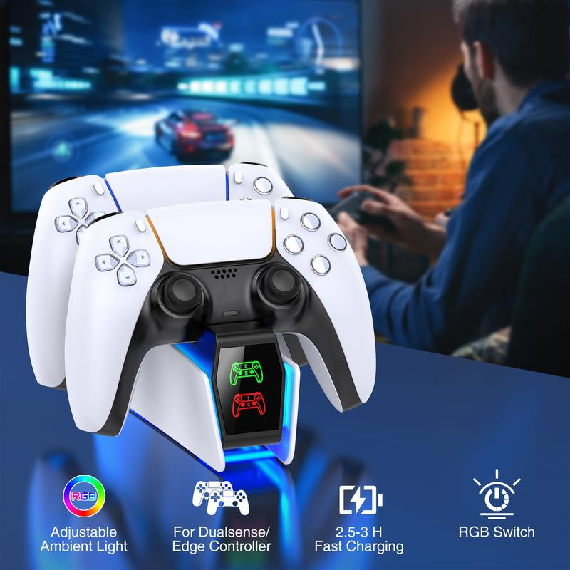 PS5 Controller Charger,Beboncool Charging Station for Playstation 5 Controller, Fast PS5 Charging Dock Station with LED Indicator, PS5 Accessories