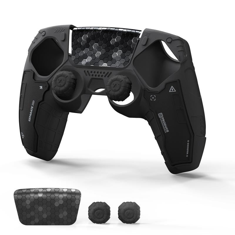 Geekshare G.S.TAC Tactical PS5 Controller Skin Set, Anti-Slip Silicone Protective Cover Skin Case for PS5 Wireless Controller with 2 Thumb Grip Caps and 2 Stickers - for Monster Hunter Wilds
