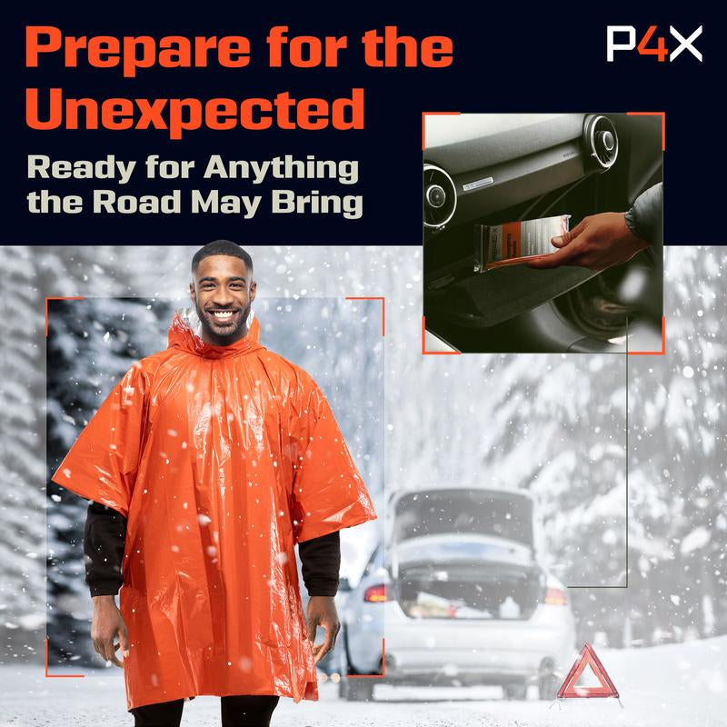 P4X Emergency Poncho Mylar Survival Blanket