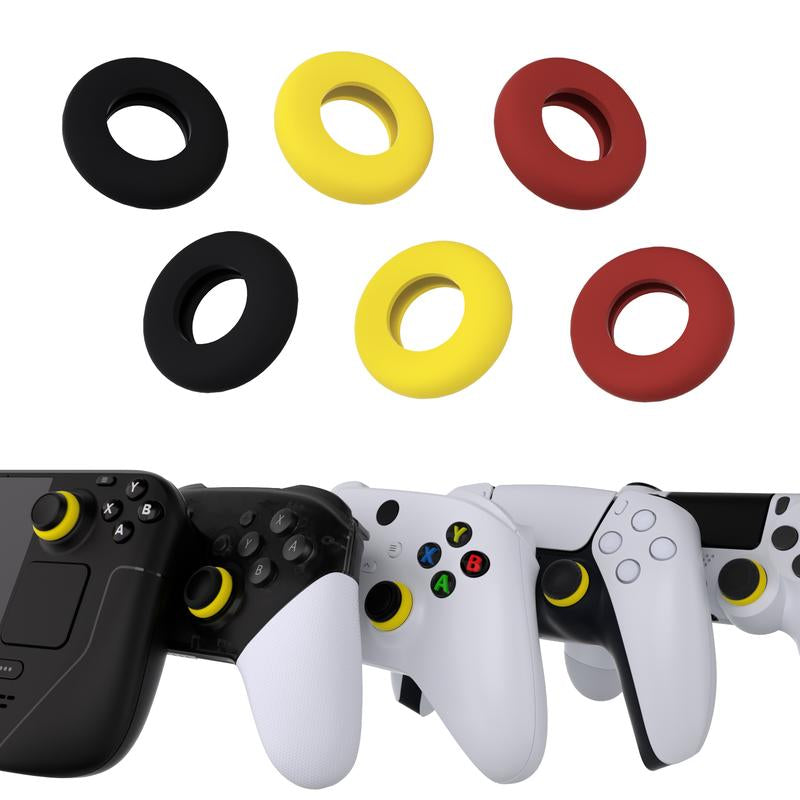 Playvital 3 Pairs Silicone Bufferings Aim Assist Target Motion Control Precision Rings for PS5, for PS4, for Xbox Series X/S, Xbox One, Xbox 360, for Nintendo Switch Pro, for Nintendo Switch Pro 2, for Steam Deck - 3 Different Strengths