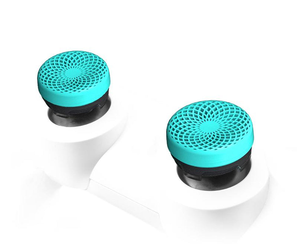 Kontrolfreek Lotus for Playstation 5 (PS5) and Playstation 4 (PS4) | Performance Thumbsticks | 2 Mid-Rise Concave | Teal/Clear