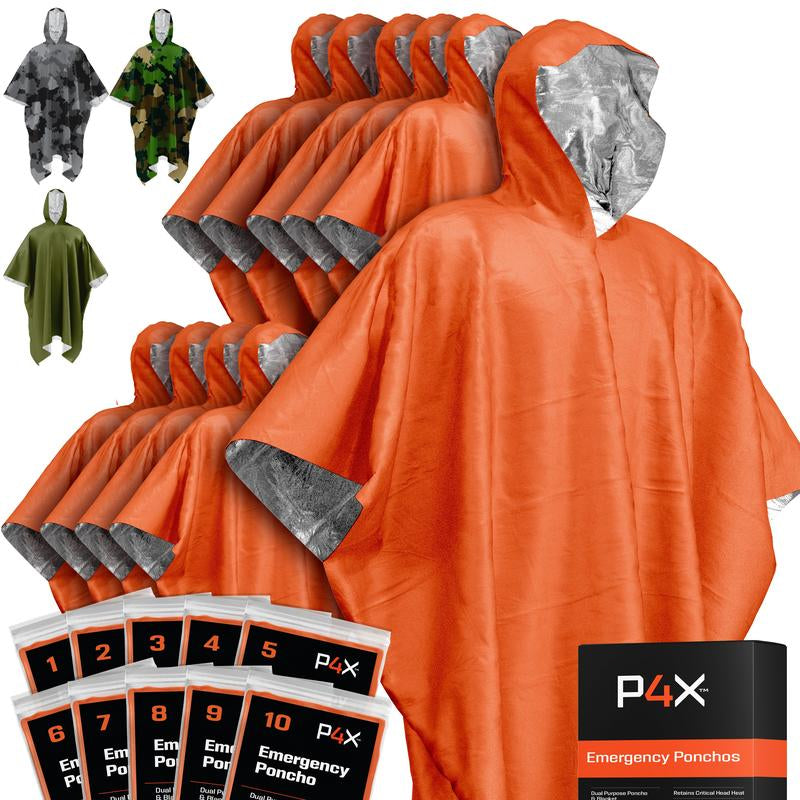 P4X Emergency Poncho Mylar Survival Blanket