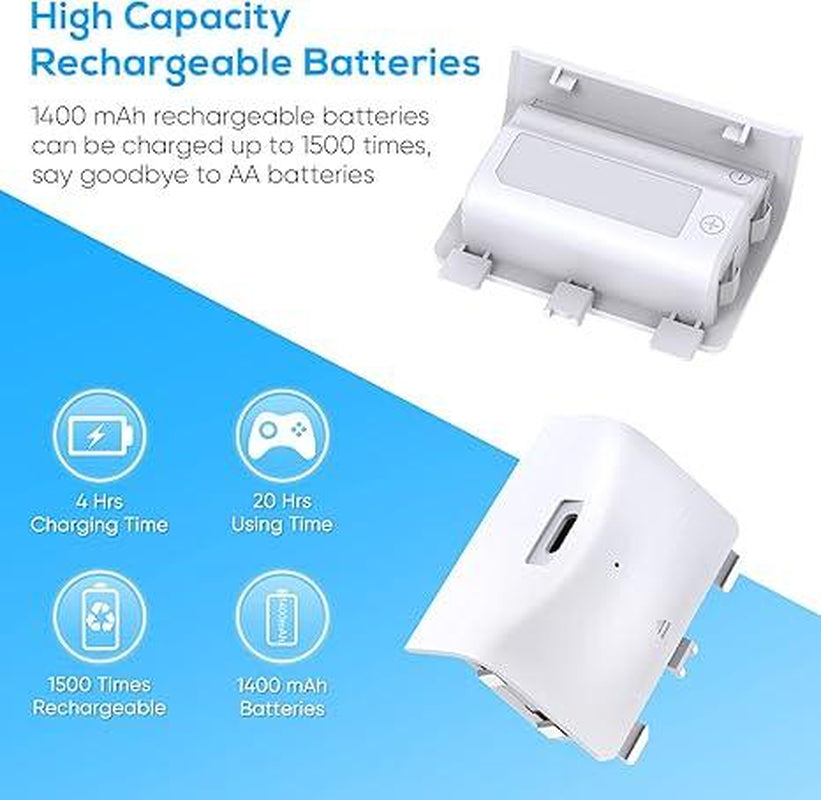 Cooling Fan with Charging Stand for Xbox Series S Console and Controller, Dual Charger Dock Accessories with 2 X 1400Mah Rechargeable Battery and Cover, Headphone Mount for Xbox Series S, White Smartphone Box Controller Fallout Xbox Controller