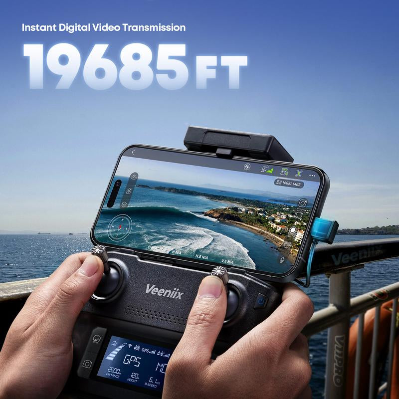 Veeniix V11PRO Drone with 8K Camera for Adults, 3-Axis Gimbal Drone with 4K/30Fps Video, 6KM Video Transmission Quadcopter, Professional Drone