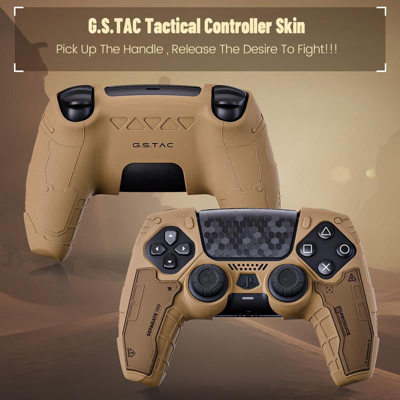 Geekshare G.S.TAC Tactical PS5 Controller Skin Set, Anti-Slip Silicone Protective Cover Skin Case for PS5 Wireless Controller with 2 Thumb Grip Caps and 2 Stickers - for Monster Hunter Wilds