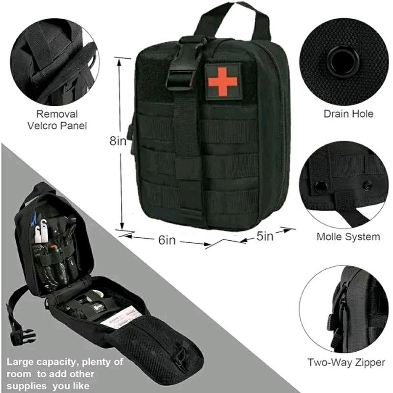 Survival Kit Full Set Molle Outdoor Gear 38 in 1 Emergency Kit Camping Hiking Backpacking Adventures Trauma Bug Out Bag Tactical Perfect Gift for Husband Father Son