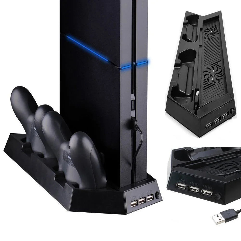 PS4 Cooling Station Vertical Stand with 2 Controller Charging Dock