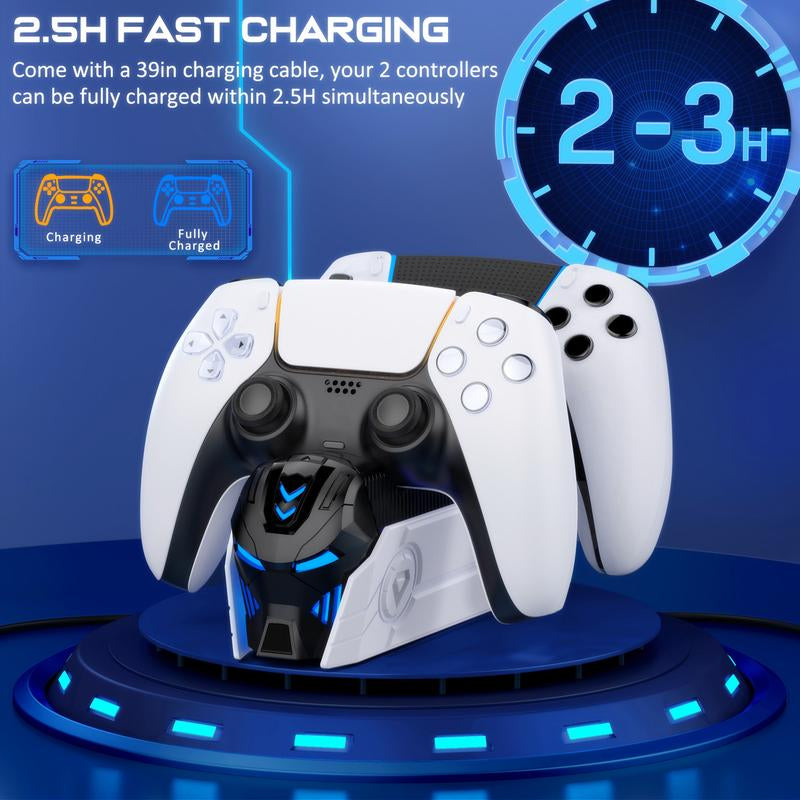 PS5 Controller Charger Station for Playstation 5 Dualsense Controllers: Fast PS5 Dual Controller Stand Charger Dock-Led PS5 Controller Charging Station Accessories for Playstation 5 Storage Kit