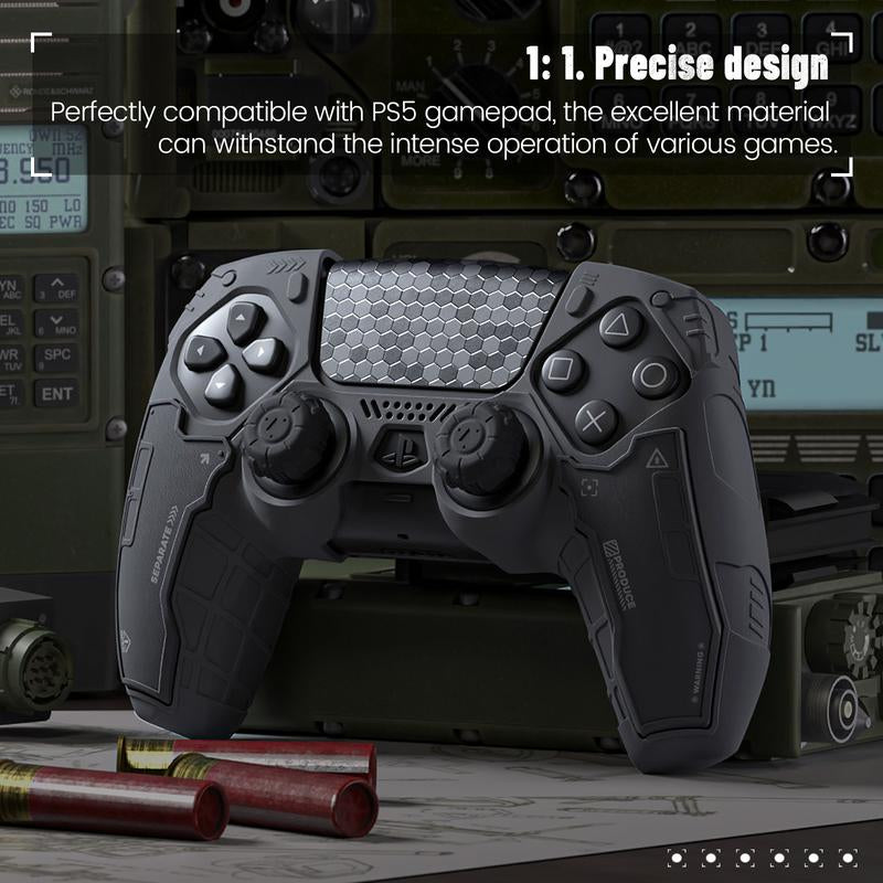 Geekshare G.S.TAC Tactical PS5 Controller Skin Set, Anti-Slip Silicone Protective Cover Skin Case for PS5 Wireless Controller with 2 Thumb Grip Caps and 2 Stickers - for Monster Hunter Wilds