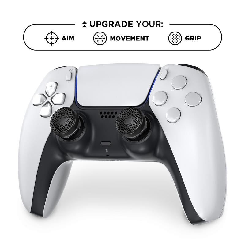 Kontrolfreek Lotus for Playstation 5 (PS5) and Playstation 4 (PS4) | Performance Thumbsticks | 2 Mid-Rise Concave | Black/Clear