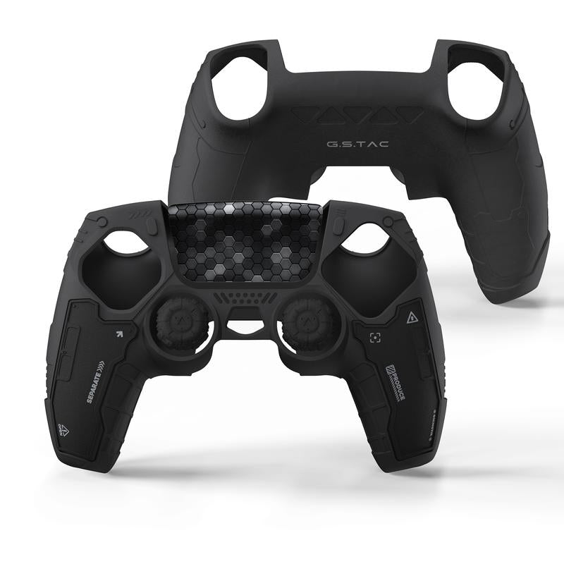 Geekshare G.S.TAC Tactical PS5 Controller Skin Set, Anti-Slip Silicone Protective Cover Skin Case for PS5 Wireless Controller with 2 Thumb Grip Caps and 2 Stickers - for Monster Hunter Wilds