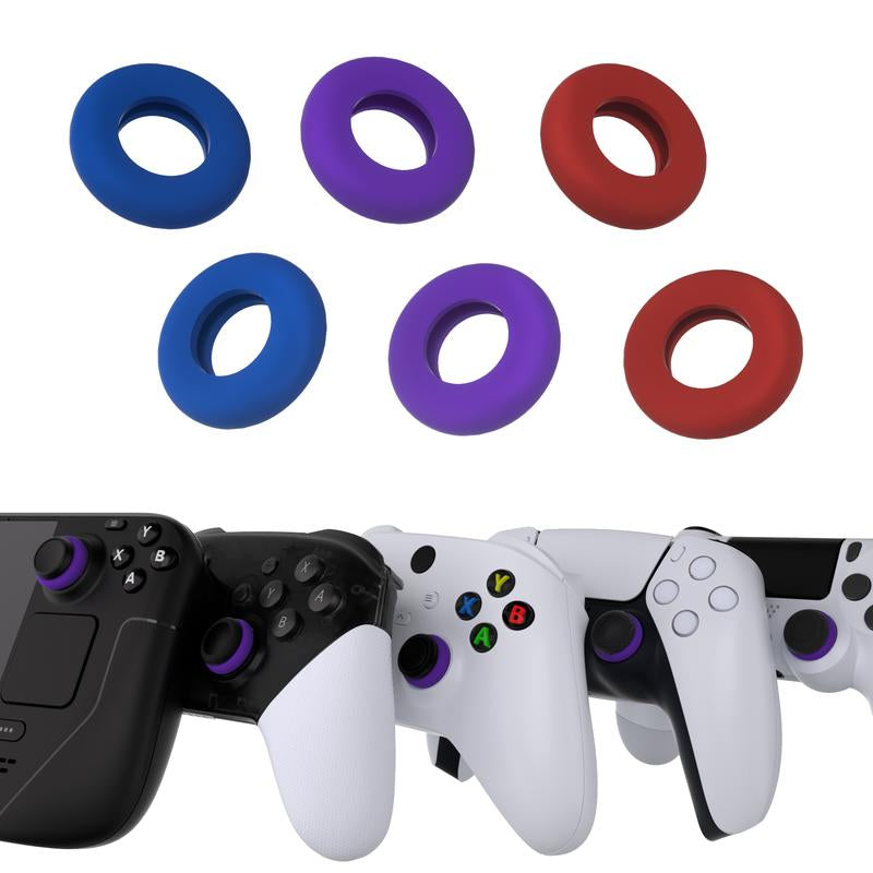 Playvital 3 Pairs Silicone Bufferings Aim Assist Target Motion Control Precision Rings for PS5, for PS4, for Xbox Series X/S, Xbox One, Xbox 360, for Nintendo Switch Pro, for Nintendo Switch Pro 2, for Steam Deck - 3 Different Strengths