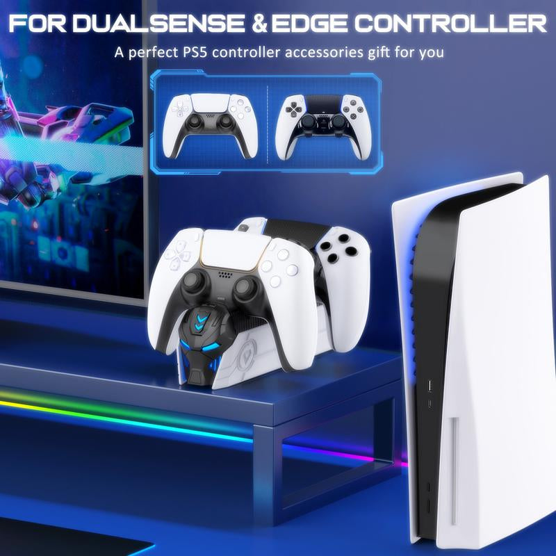 PS5 Controller Charger Station for Playstation 5 Dualsense Controllers: Fast PS5 Dual Controller Stand Charger Dock-Led PS5 Controller Charging Station Accessories for Playstation 5 Storage Kit