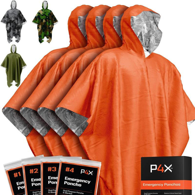 P4X Emergency Poncho Mylar Survival Blanket