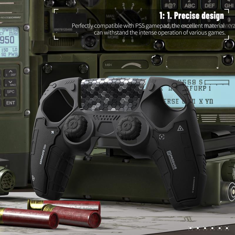 Geekshare G.S.TAC Tactical PS5 Controller Skin Set, Anti-Slip Silicone Protective Cover Skin Case for PS5 Wireless Controller with 2 Thumb Grip Caps and 2 Stickers - for Monster Hunter Wilds