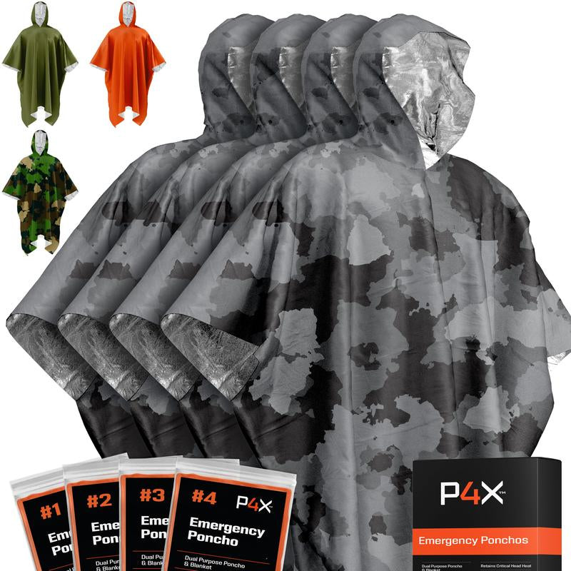 P4X Emergency Poncho Mylar Survival Blanket