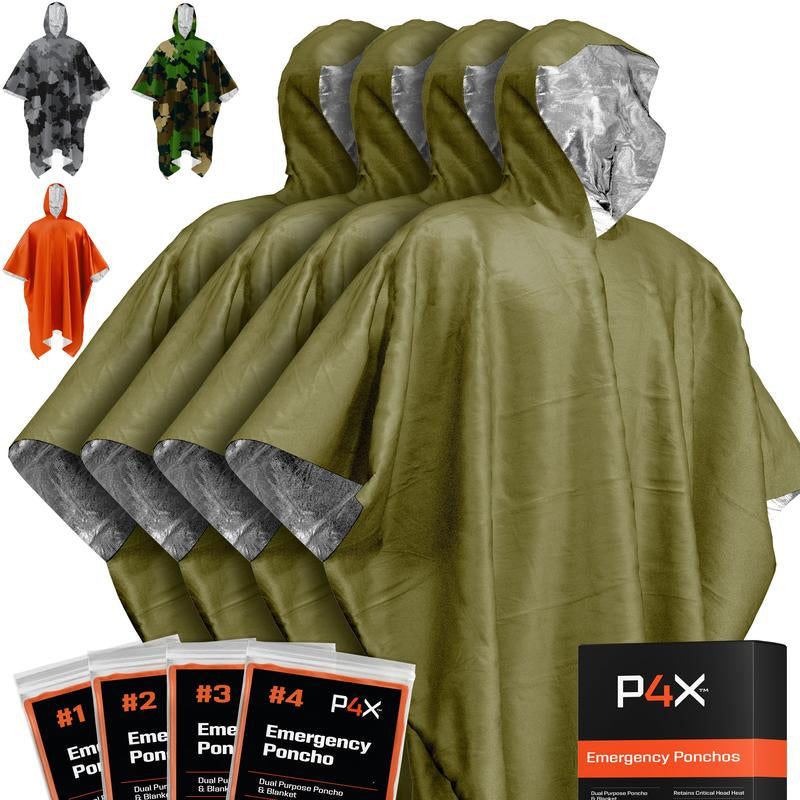 P4X Emergency Poncho Mylar Survival Blanket