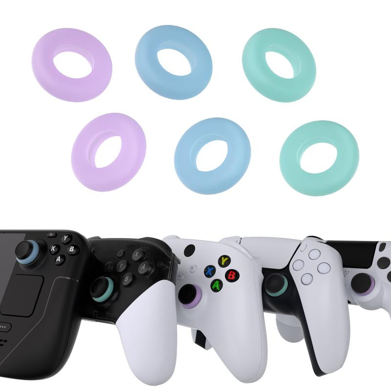 Playvital 3 Pairs Silicone Bufferings Aim Assist Target Motion Control Precision Rings for PS5, for PS4, for Xbox Series X/S, Xbox One, Xbox 360, for Nintendo Switch Pro, for Nintendo Switch Pro 2, for Steam Deck - 3 Different Strengths