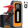 BRPOM 6000A Car Jump Starter,(All Gas/10.0L Diesel) 12V Auto Booster Battery Charger Jumper Box with Display Car Battery Jump Starter Digital Tire